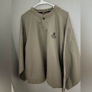 Cutter & Buck Mens Gray plaid Golf Windbreaker Collar Jacket 1/2 Button Up XL